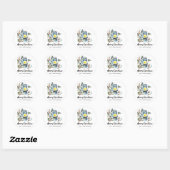 Watercolor Kerstlantaarn Ronde Sticker (Vel)