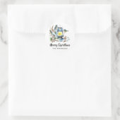 Watercolor Kerstlantaarn Ronde Sticker (Tas)