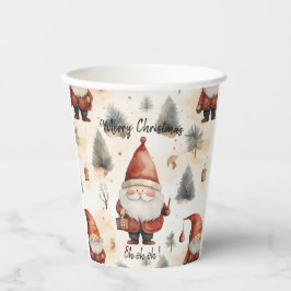 Watercolor Kerstman 2 - Papieren Bekers