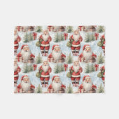 Watercolor Kerstman 3 -  Fleece Deken (Voorkant (Horizontaal))