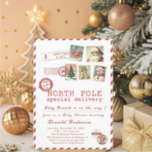 Watercolor Kerstman Baby Winter  Baby Shower aanst