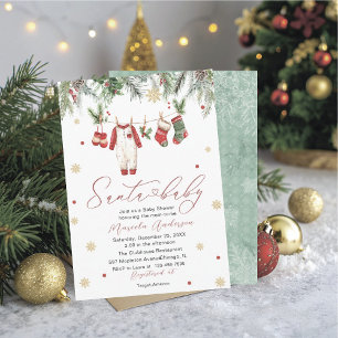 Watercolor Kerstman Baby Winter  Baby Shower aanst Kaart