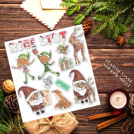 Watercolor Kerstman Elfjes Kerst Zelfgemaakt Knipw Sticker