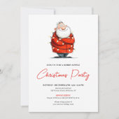 Watercolor Kerstman Grappige Bewerkbare Kerstfeest Kaart (Voorkant)