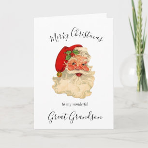 Watercolor Kerstman Oudste Kleinzoon Feestdagen Kaart