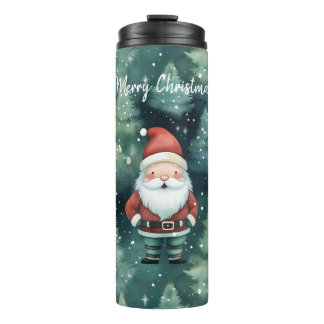 Watercolor Kerstman - Thermosbeker