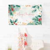 Watercolor Kerstmis Banner – Bladeren (Insitu)