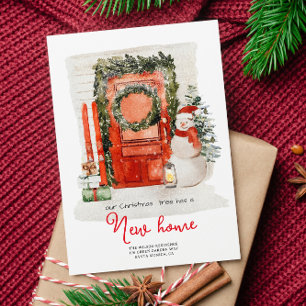 Watercolor Kerstmis Deur Bewegende Aankondiging
