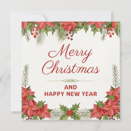 Watercolor Kerstmis en Gelukkig Nieuwjaar