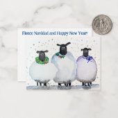 Watercolor Kerstmis en Nieuwjaar Notitiekaart Notitiekaartje (Voorkant / Achterkant in situ)