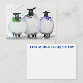 Watercolor Kerstmis en Nieuwjaar Notitiekaart Notitiekaartje