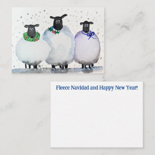 Watercolor Kerstmis en Nieuwjaar Notitiekaart  Notitiekaartje
