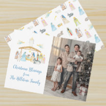 Watercolor Kerstmis kerst foto kaart