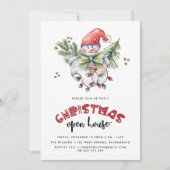 Watercolor Kerstmis | Kerst Open Huis  Kaart (Voorkant)
