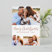 Watercolor Kerstmis koek drank snoep 3 foto  Folie Feestdagenkaart (Staand Voorkant)