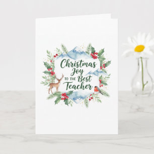 Watercolor Kerstmis Leraar Kaart – Festive Winter