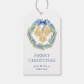 Watercolor Kerstmis of Trouwklokken Cadeaulabel (Voorkant)