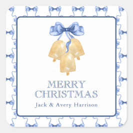 Watercolor Kerstmis of Trouwklokken Vierkante Sticker