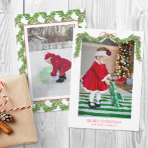 Watercolor Kerstmis Rode Gestreepte Strikslinger F
