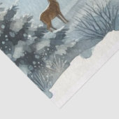 Watercolor Kerstmisdorp met Rendieren Tissuepapier (Detail)