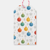 Watercolor Kerstornamenten & Sneeuwvlokken - Cadeaulabel (Achterkant)