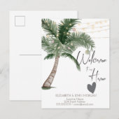 Watercolor Kerstpalm, Hart Aankondiging (Voorkant / Achterkant)