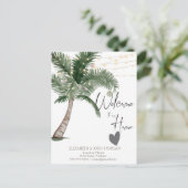 Watercolor Kerstpalm, Hart Aankondiging (Staand voorkant)