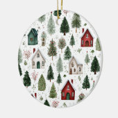 Watercolor Kerstpatroon Kerstbal Keramisch Ornament (Links)