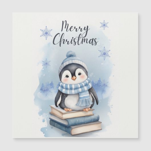 Watercolor Kerstpinguïn (Voorkant)