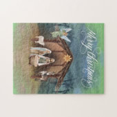 Watercolor Kerststal Beheer  Legpuzzel (Horizontaal)