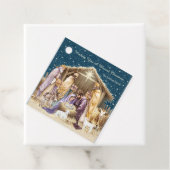 Watercolor Kerststal Cadeau Bedankjes Labels (In situ)
