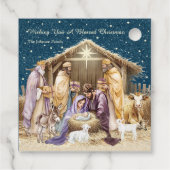 Watercolor Kerststal Cadeau Bedankjes Labels (Achterkant)