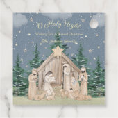 Watercolor Kerststal Cadeau Bedankjes Labels (Achterkant)