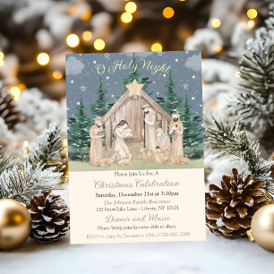 Watercolor Kerststal Kaart