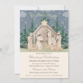 Watercolor Kerststal Kaart (Voorkant)