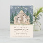 Watercolor Kerststal Kaart (Staand voorkant)