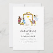 Watercolor Kerststal Kerstfeest Kaart (Voorkant)