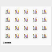 Watercolor Kerststal Kerstmis Ronde Sticker (Vel)