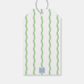 Watercolor Kerststal Monogram Wapenschild Kerstmis Cadeaulabel (Achterkant)
