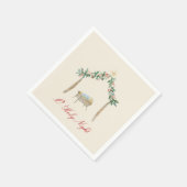 Watercolor Kerststal Servet (Hoek)