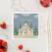 Watercolor Kerststal Servet (Insitu)