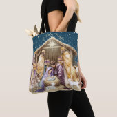 Watercolor Kerststal Tote Bag (Dichtbij)