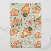 Watercolor Kerststol Huis Feestelijke Party Folie Uitnodiging (Achterkant)