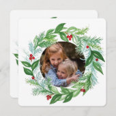 Watercolor Kerstvakantie FOTOKrans kaart (Voorkant / Achterkant)