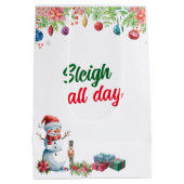 Watercolor Kerstvakantie  Medium Cadeauzakje (Achterkant)