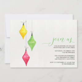 Watercolor Kerstversiering Kerstfeest Uitnodiginge Kaart