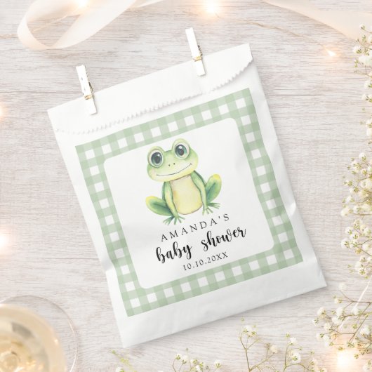 Watercolor Kikker Baby Shower Bedankzakje (Geknipt)