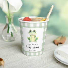Watercolor Kikker Baby Shower Papieren Bekers