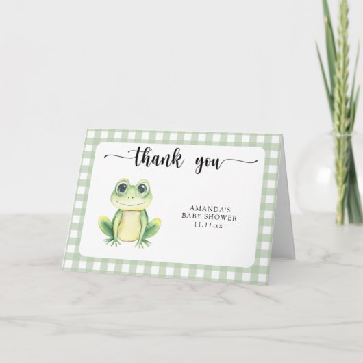 watercolor kikker babyshower bedankt (Voorkant)