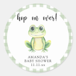Watercolor kikker babyshower ronde sticker
